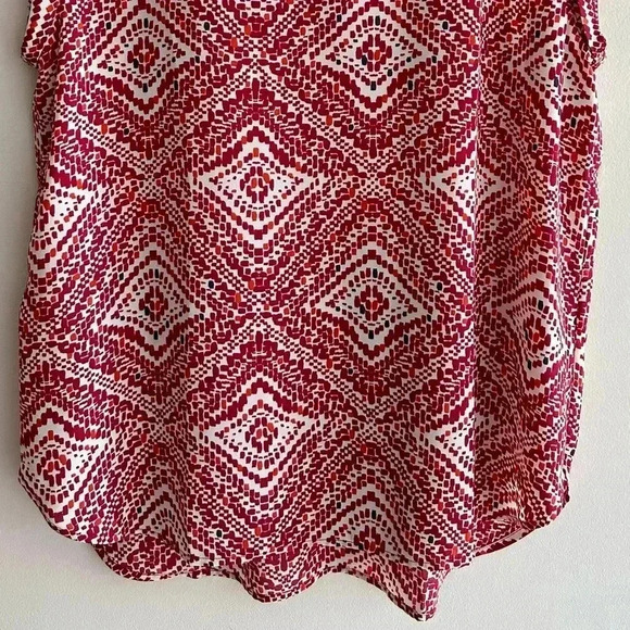 Ann Taylor Petite Red Diamond Print Speckled Tank Top, Size PMedium - Picture 6 of 16